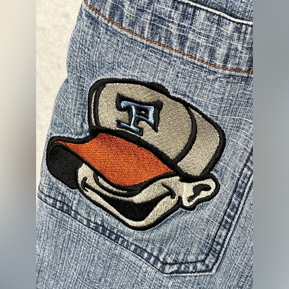 Vintage Paco Jeans Blue Wide Leg Skater Streetwear Jeans Boys 7 Embroidered - Picture 8 of 11